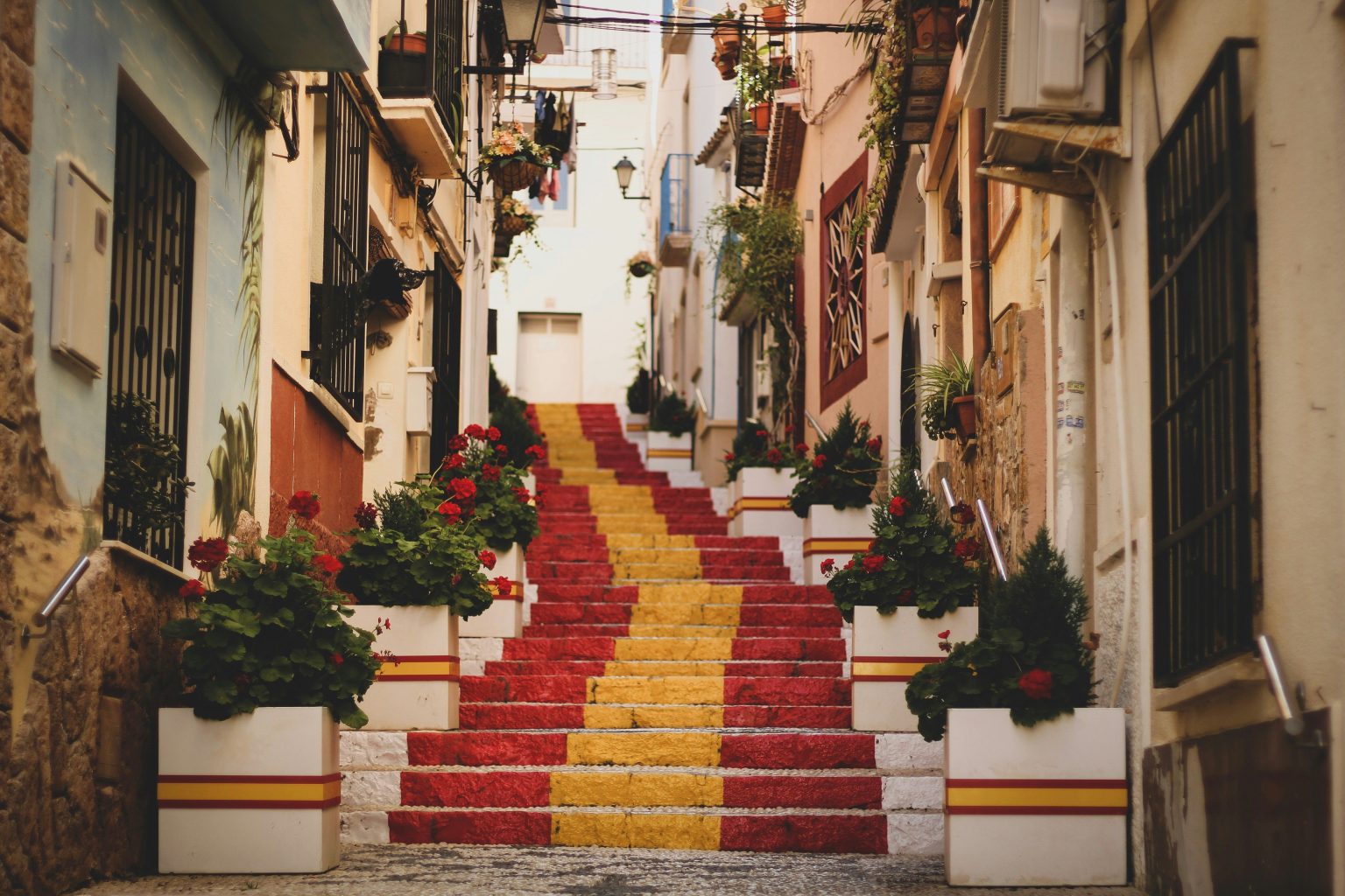 An image of Stairs with spanish flag