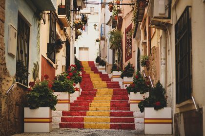An image of Stairs with spanish flag